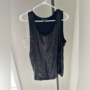 Reitmans Black Sequin Tank Top